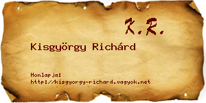 Kisgyörgy Richárd névjegykártya